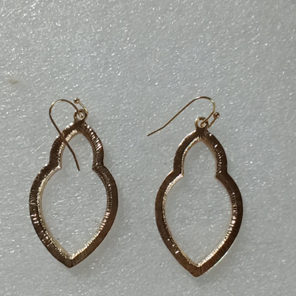Gold Tone Rhinestone Earrings #A375 - Picture 6 of 6